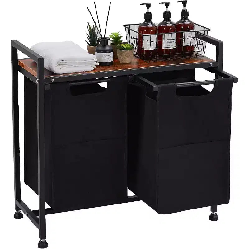 Laundry Hamper with Shelf, Laundry Basket 4 Section, Laundry Sorter, Cloest Storage and Organization, Clothes hamper with Table for Bathroom, Bedroom