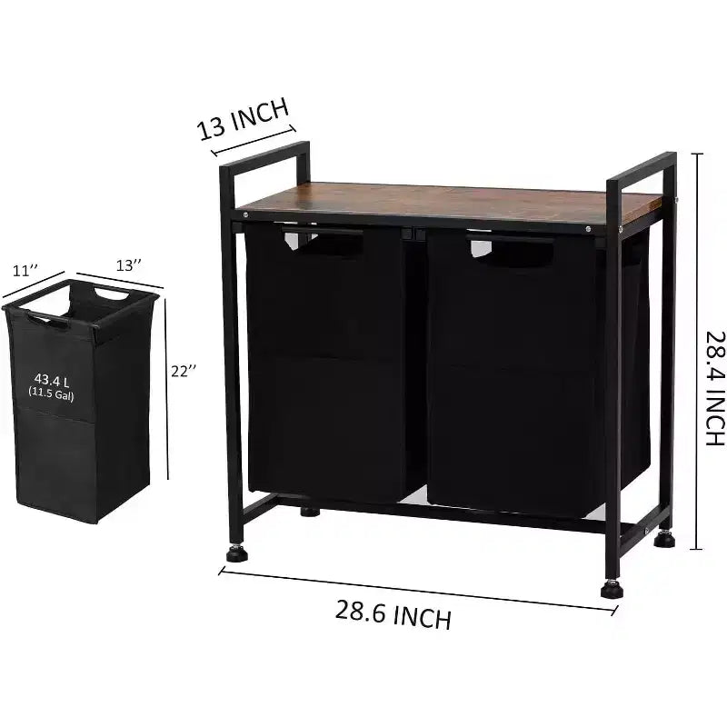 Laundry Hamper with Shelf, Laundry Basket 4 Section, Laundry Sorter, Cloest Storage and Organization, Clothes hamper with Table for Bathroom, Bedroom