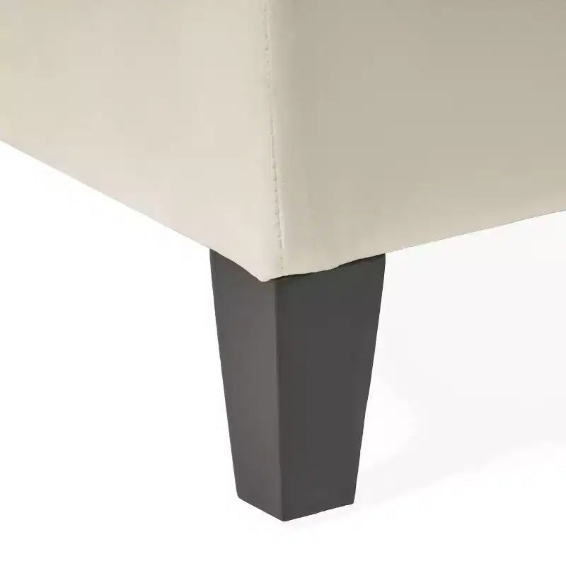 EHMKNP Square Ottoman Contemporary Button-Tufted Diamond-Stitched Storage Ottoman,Beige Fabric, 51.57