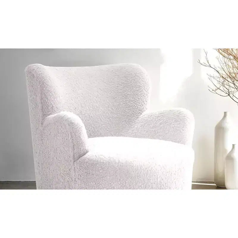 GDFStudio Suncook Modern Upholstered Accent Chair with Curved Back and Ball Feet