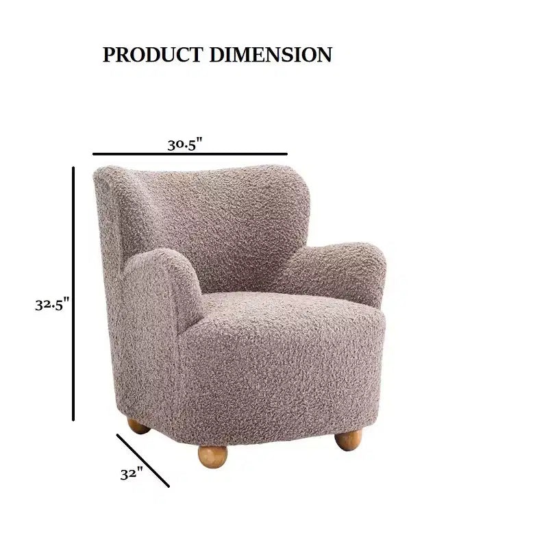 GDFStudio Suncook Modern Upholstered Accent Chair with Curved Back and Ball Feet