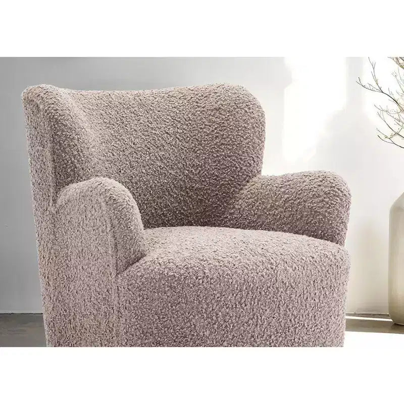 GDFStudio Suncook Modern Upholstered Accent Chair with Curved Back and Ball Feet