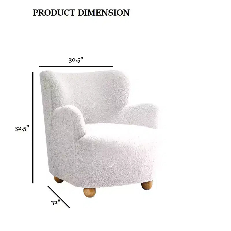 GDFStudio Suncook Modern Upholstered Accent Chair with Curved Back and Ball Feet
