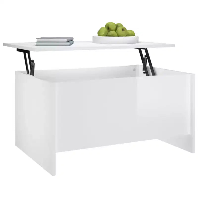 Coffee Table High gloss white Engineered wood 31.5 x 21.9 x 16.3 in