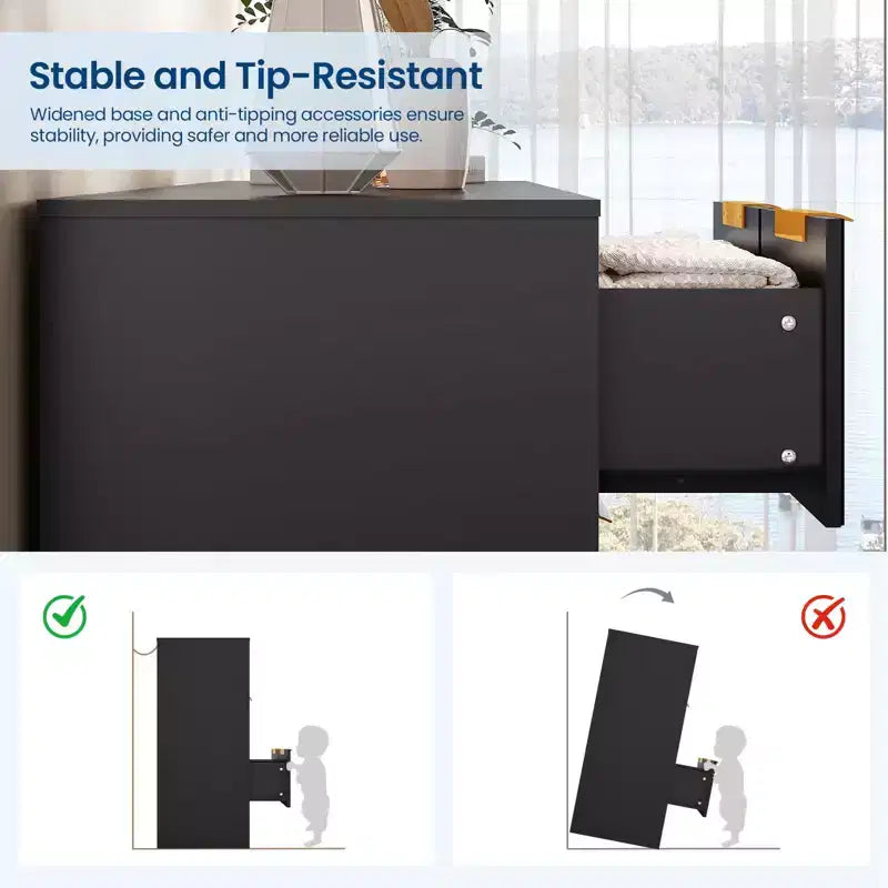 10 Drawer Dresser for Bedroom,59W Wooden Chest of Drawers with Gold Handles, Fluted Large Dresser TV Stand, Clothes Storage Organizer for Bedroom