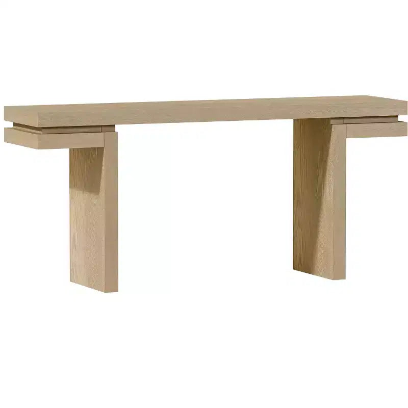 Okak 66IN Minimalist Console Table with Wood Veneering, Extra Wide Entryway Table with Thick Tabletop, Accent Table for Hallway, Living Room