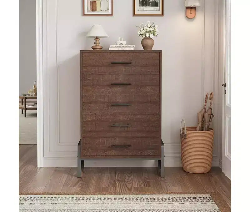 CuisinSmart 6 Dresser for Bedroom, Freestanding Tall Drawer Dresser with Storage, Wooden Closet Storage Chest for Bedroom Living Room