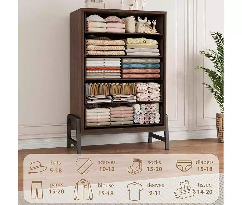 CuisinSmart 6 Dresser for Bedroom, Freestanding Tall Drawer Dresser with Storage, Wooden Closet Storage Chest for Bedroom Living Room
