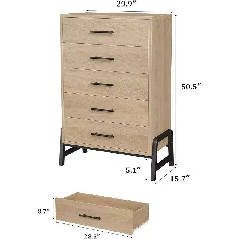 CuisinSmart 6 Dresser for Bedroom, Freestanding Tall Drawer Dresser with Storage, Wooden Closet Storage Chest for Bedroom Living Room