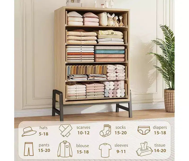 CuisinSmart 6 Dresser for Bedroom, Freestanding Tall Drawer Dresser with Storage, Wooden Closet Storage Chest for Bedroom Living Room
