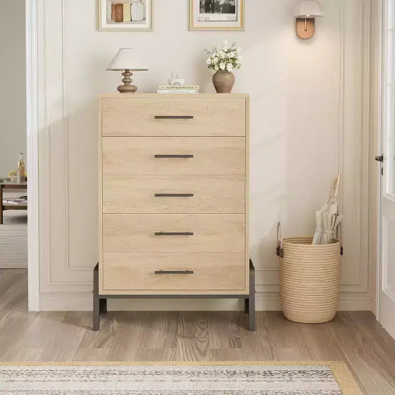 CuisinSmart 6 Dresser for Bedroom, Freestanding Tall Drawer Dresser with Storage, Wooden Closet Storage Chest for Bedroom Living Room