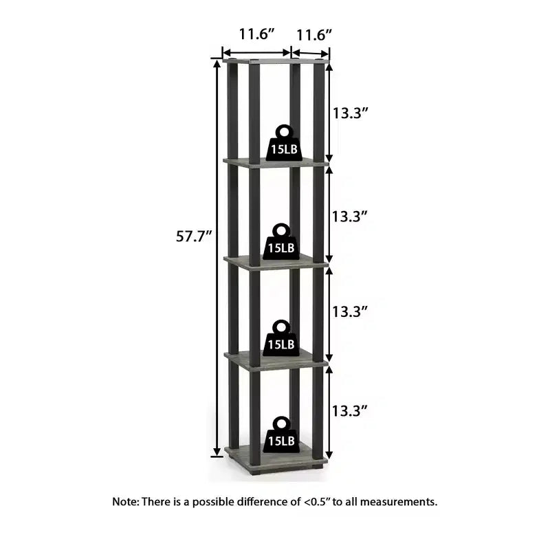HOMLUX 5-Tier Multipurpose Storage Shelf, Open Shelving Unit with Durable Frame