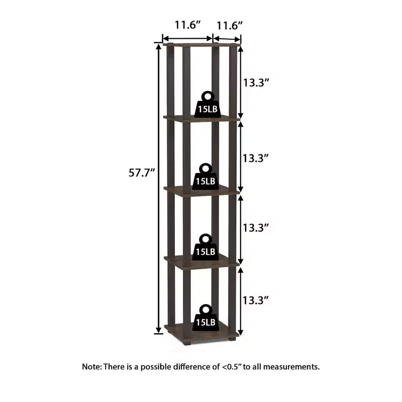 HOMLUX 5-Tier Multipurpose Storage Shelf, Open Shelving Unit with Durable Frame