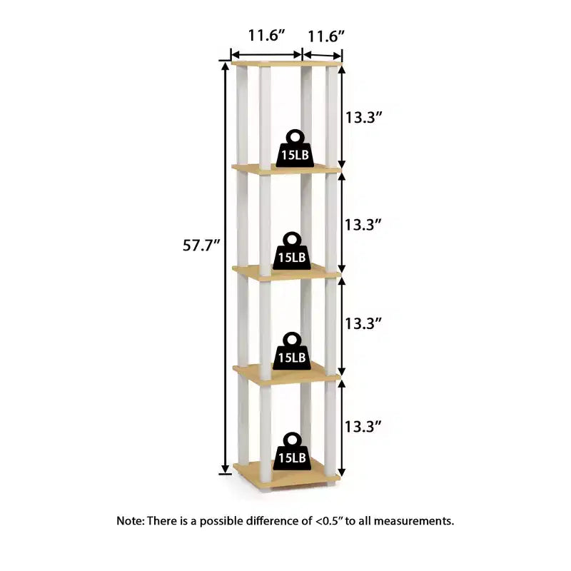 HOMLUX 5-Tier Multipurpose Storage Shelf, Open Shelving Unit with Durable Frame