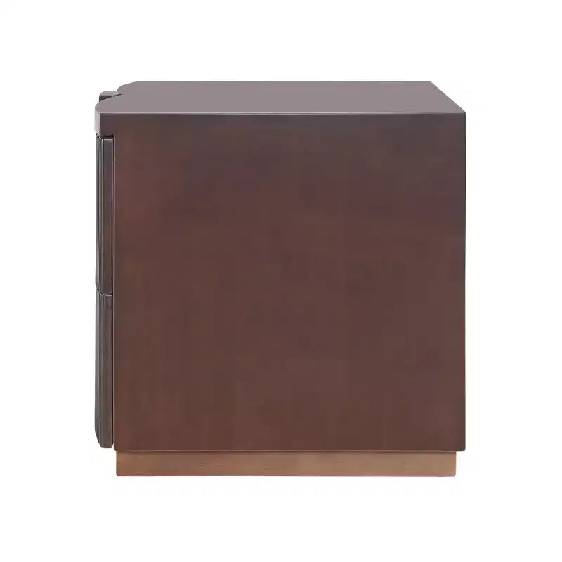 Whisen Modern Nightstand, Bedside Table, End Table with Fluted Panel, High Density Wood, 2 Drawers, Golden Handle, Silent Slides, Anti Tip