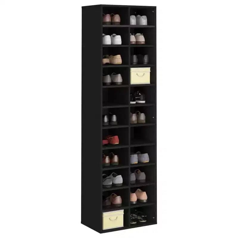 vidaXL Shoe Cabinet Black Engineered Wood 21.3x13.4x72.0 in Shoe Cabinet