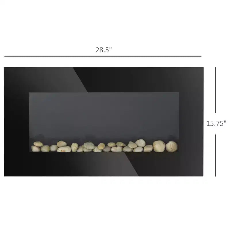 HOMCOM 28.5 1500W Electric Wall-Mounted Fireplace with Flame Effect 7 Color Background Light and Side Light