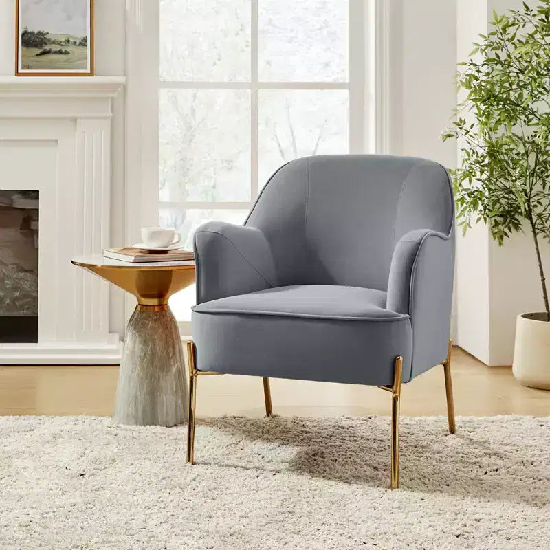 Odo Upholstered Accent Chair Velvet Comfy Living Room Arm Chair | Karat Home