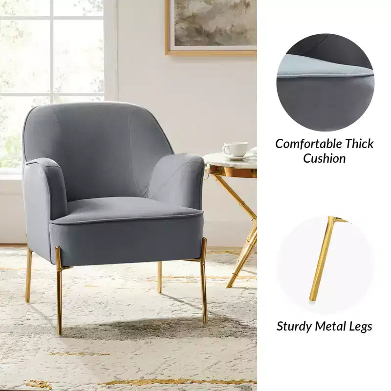 Odo Upholstered Accent Chair Velvet Comfy Living Room Arm Chair | Karat Home