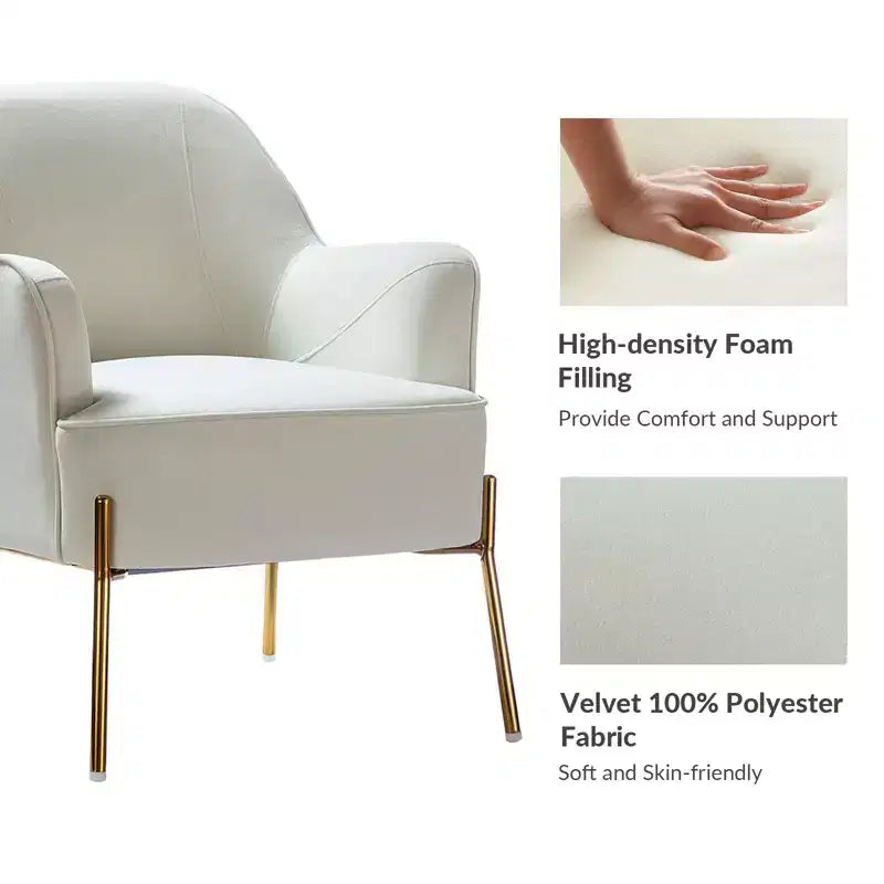 Odo Upholstered Accent Chair Velvet Comfy Living Room Arm Chair | Karat Home