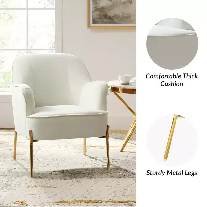 Odo Upholstered Accent Chair Velvet Comfy Living Room Arm Chair | Karat Home