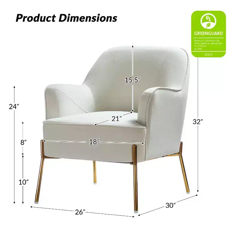Odo Upholstered Accent Chair Velvet Comfy Living Room Arm Chair | Karat Home