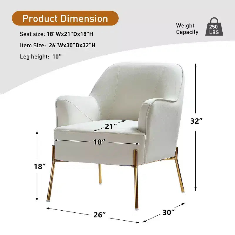 Odo Upholstered Accent Chair Velvet Comfy Living Room Arm Chair | Karat Home