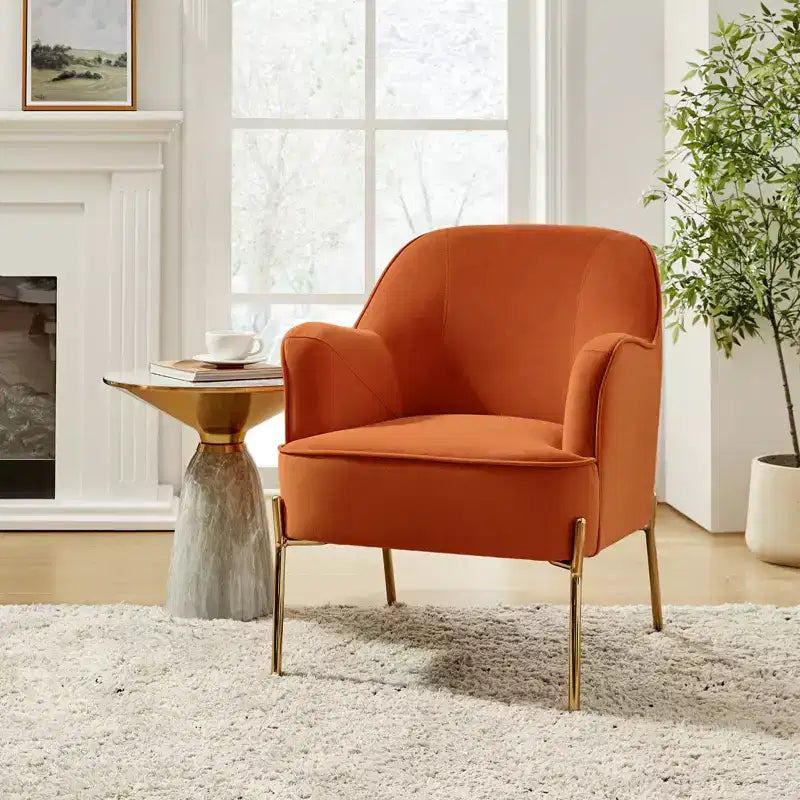Odo Upholstered Accent Chair Velvet Comfy Living Room Arm Chair | Karat Home