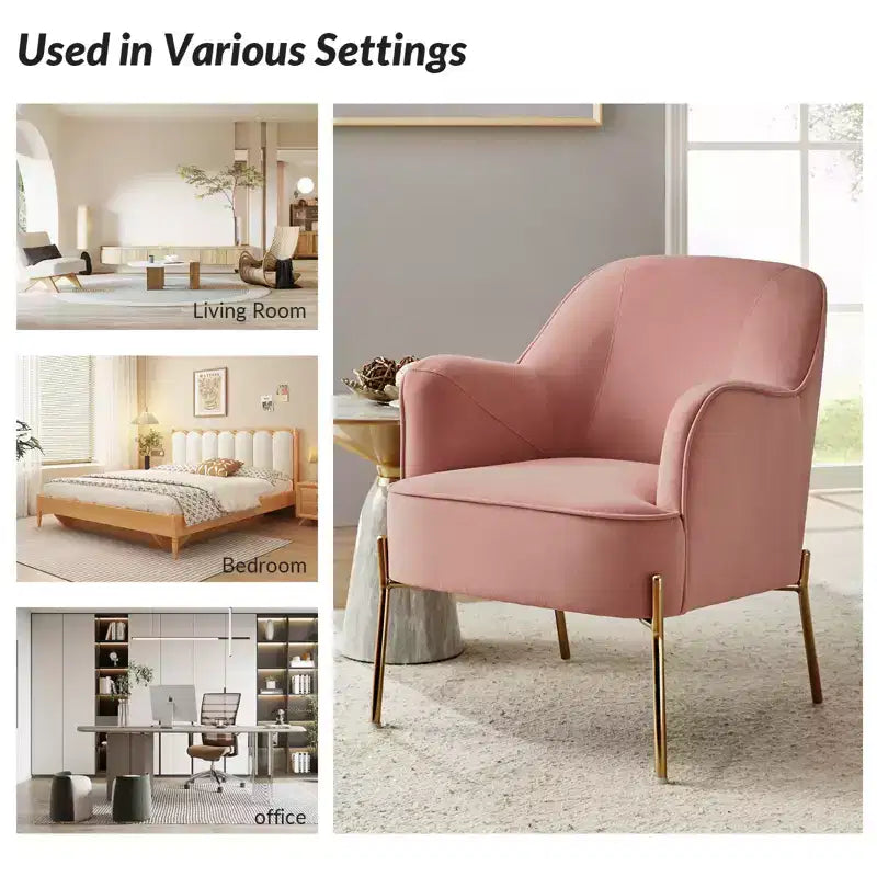 Odo Upholstered Accent Chair Velvet Comfy Living Room Arm Chair | Karat Home