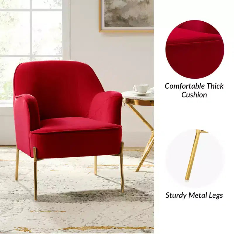 Odo Upholstered Accent Chair Velvet Comfy Living Room Arm Chair | Karat Home