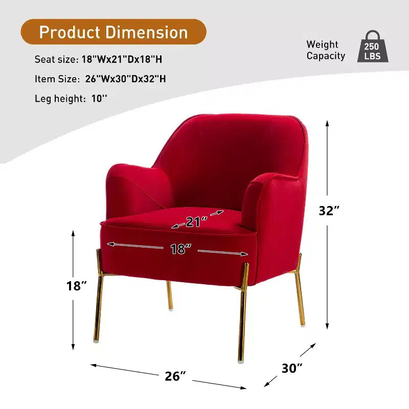 Odo Upholstered Accent Chair Velvet Comfy Living Room Arm Chair | Karat Home