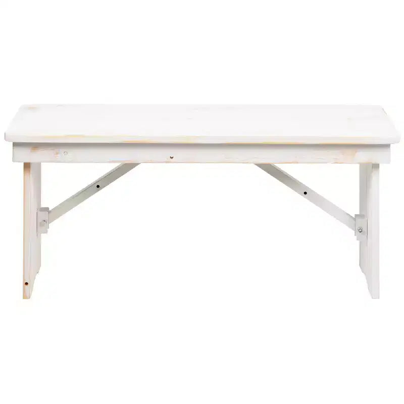 Merrick Lane Antique Solid Pine Folding Farmhouse Style Bench