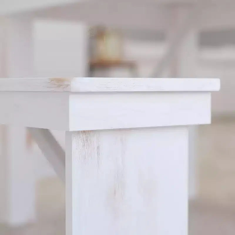 Merrick Lane Antique Solid Pine Folding Farmhouse Style Bench