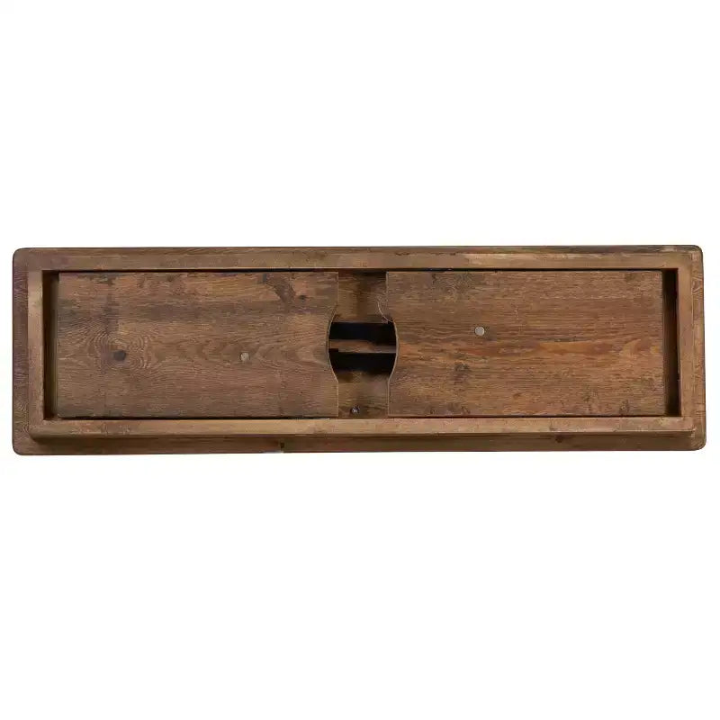 Merrick Lane Antique Solid Pine Folding Farmhouse Style Bench