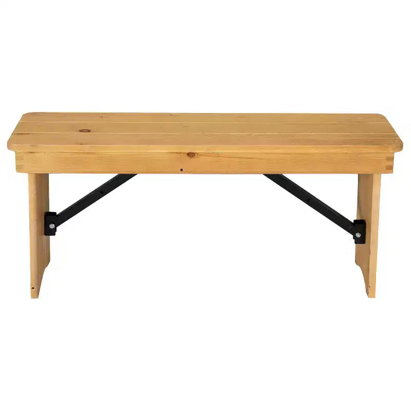Merrick Lane Antique Solid Pine Folding Farmhouse Style Bench
