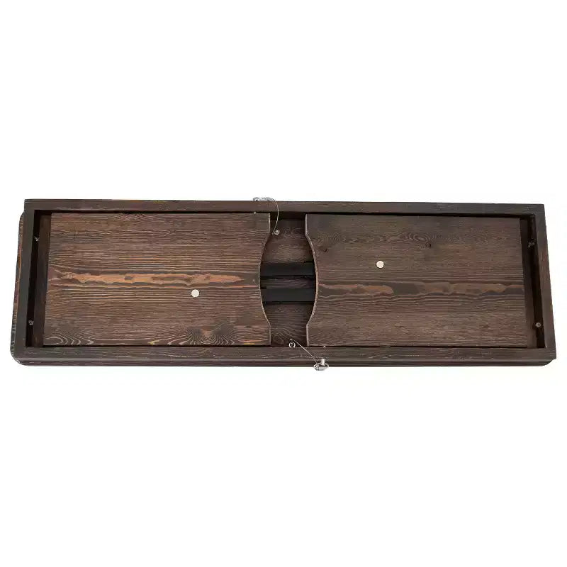 Merrick Lane Antique Solid Pine Folding Farmhouse Style Bench