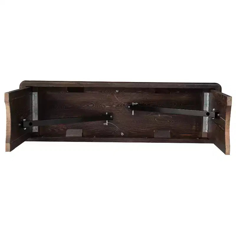 Merrick Lane Antique Solid Pine Folding Farmhouse Style Bench
