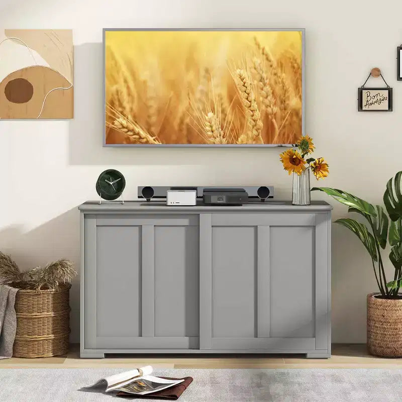 Costway Kitchen Storage Cabinet Sideboard Buffet Cupboard Wood Sliding Door Pantry Black/Gray/Brown/White