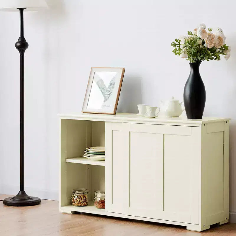 Costway Kitchen Storage Cabinet Sideboard Buffet Cupboard Wood Sliding Door Pantry Black/Gray/Brown/White