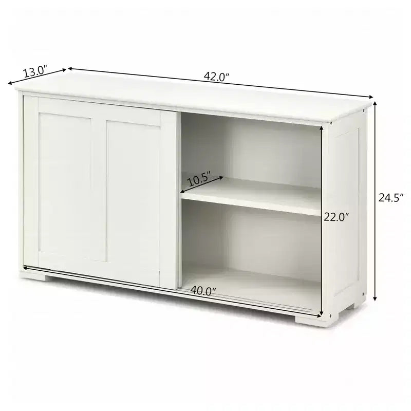 Costway Kitchen Storage Cabinet Sideboard Buffet Cupboard Wood Sliding Door Pantry Black/Gray/Brown/White